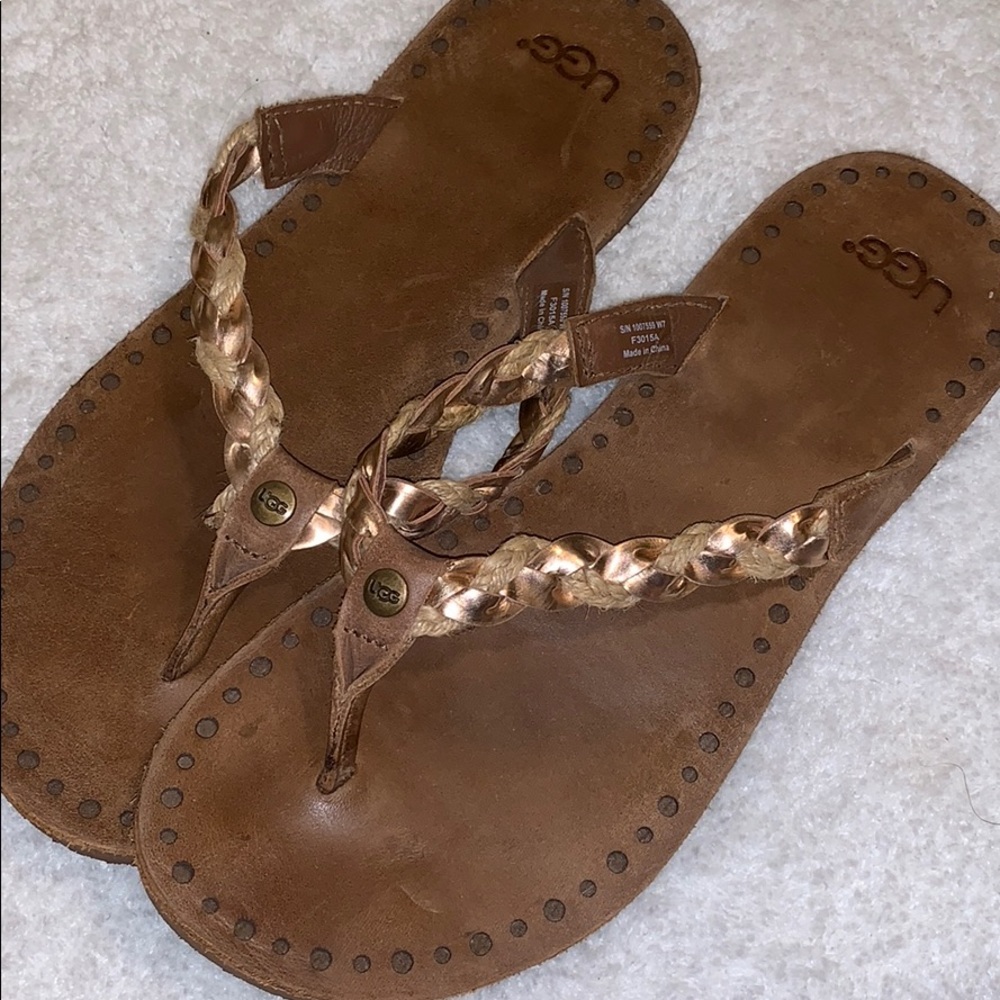 Ugg Rose Gold Rope Twine Flip Flops